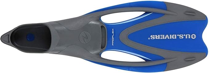 U.S. Divers Cozumel Snorkeling Set. Adult Snorkel Mask, Snorkel, Fins, and Travel Bag, X-Large 11.5 - 13, Electric Blue