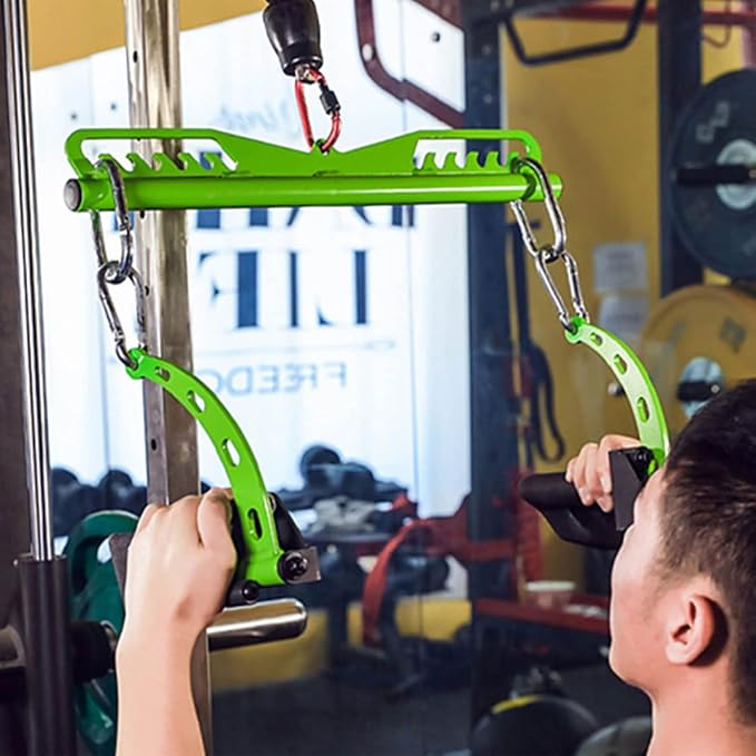 Adjustable Lat Pull down Bar, Cable Machine Attachments for Gym, Home Gym Fitness T-bar Row Pulldown Attachments, Lat Pull Down Machine Wide Grip Neutral Grip Handle