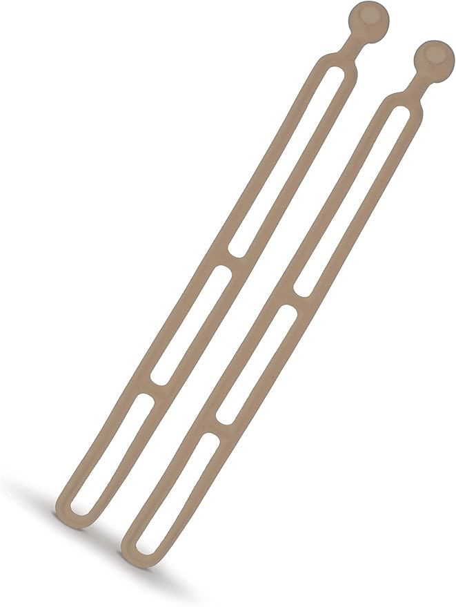 BluBird Rapid Tie Adjustable Strap, 15" Expandable Heavy Duty Indoor Outdoor Ball Ties Cord (UV Resistant, No Recoil Like Bungee Cord, Made in USA) - Beige - 10pk