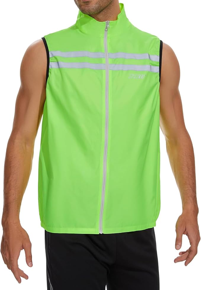 bpbtti Men's Hi-Viz Safety Running Cycling Vest Sleeveless Windbreaker vests- Windproof and Reflective