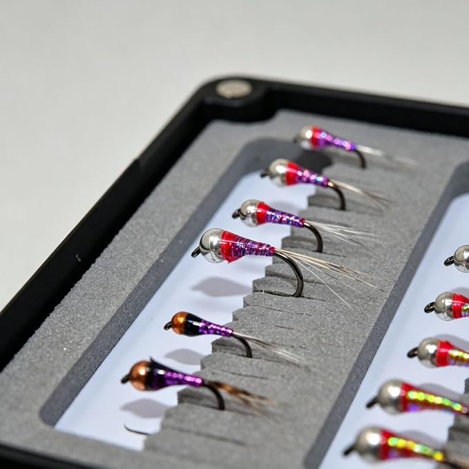 24/36/50/66 Premium Hand Tied Fly Fishing Flies Assortment | Waterproof Fly Boxes | Dry, Wet, Nymphs, Streamers, Wooly Buggers, Terrestrials | Trout, Bass Lure Set, Kit, Gift