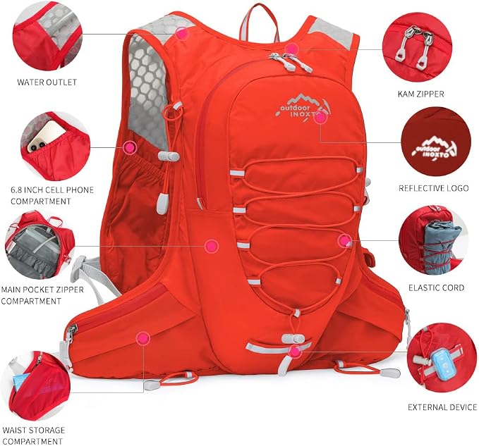 IX INOXTO Running Hydration Vest for Men Women Water Backpack for Running 3L Running Hydration Pack for Trail Running Marathon Race Hiking