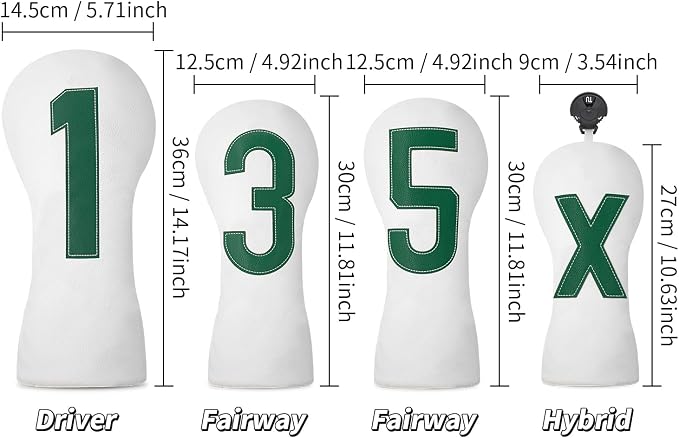 Premium Golf Head Covers - Golf Driver Head Covers, Protects Against Scratches and Damage, Specifically Designed for Fairway Woods.