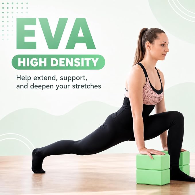 Wettarn 6 Pack Yoga Blocks 9 x 6 x 4 Inch EVA Foam Lightweight Non Slip Yoga Props for Pilates Stretching Meditation