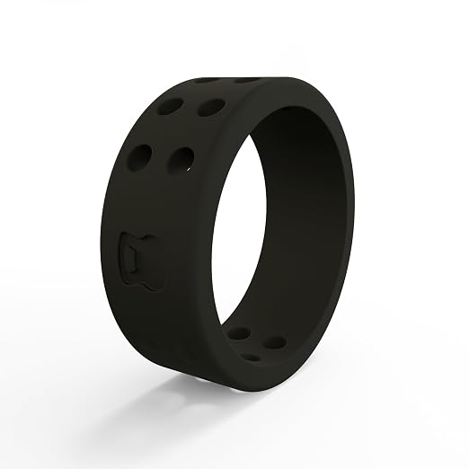 Women's Black Perforated Silicone Ring Size 04