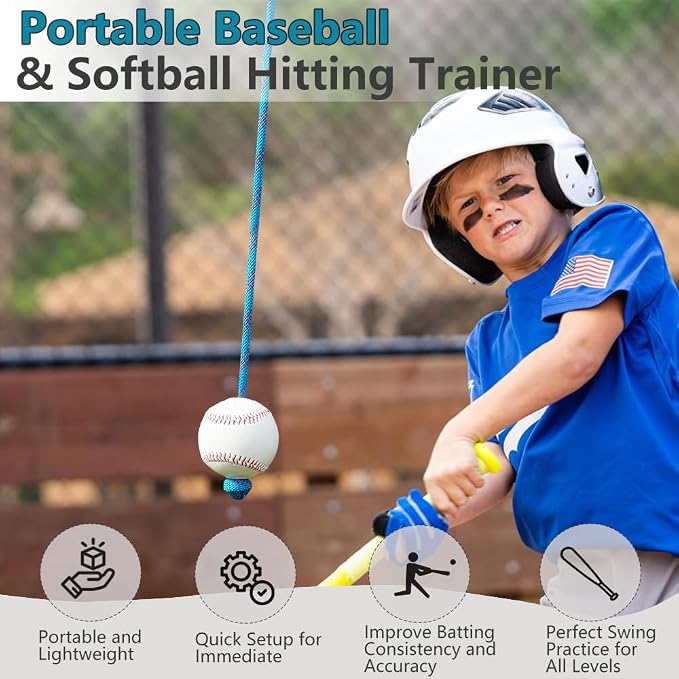Baseball Softball Batting Swing Hitting Trainer Aid – Enhance Hitting Skills with Combined Tee and Front Toss for Easy Drills – Ideal for Improving Batting Precision