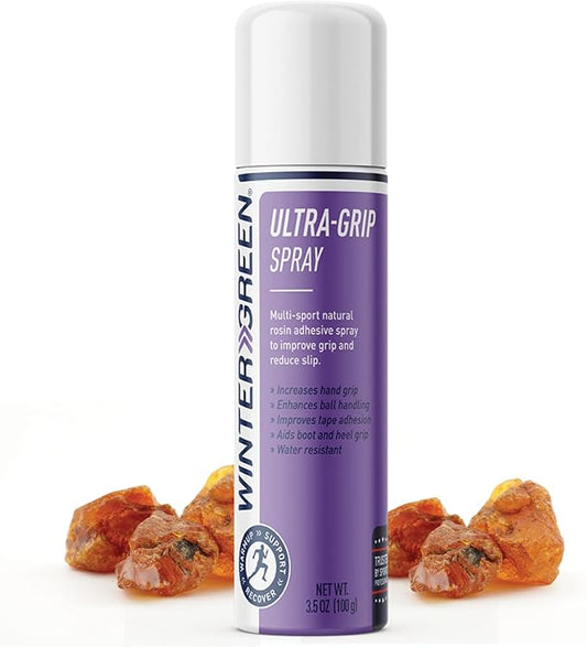Wintergreen Ultra Grip 3.5 Fl Oz Aerosol Grip Spray - Improves Ball Handling, Football Catches, Aerial Silk, Strip Pole Grip, Racquet Grip, Tape Adhesion, Non-Slip for Sweaty Hands, Natural Rosin