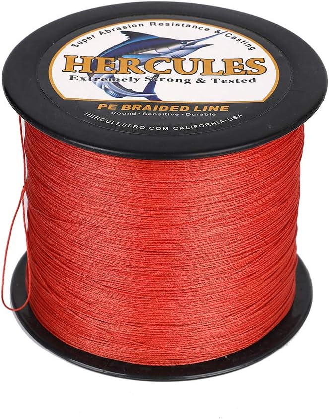HERCULES Cost-Effective Super Cast 8 Strands Braided Fishing Line 10LB to 300LB Test for Salt-Water,109/328/547/1094 Yards(100M/300M/500M/1000M),Diam.#0.12MM-1.2MM,Hi-Grade Performance,Variety Colors