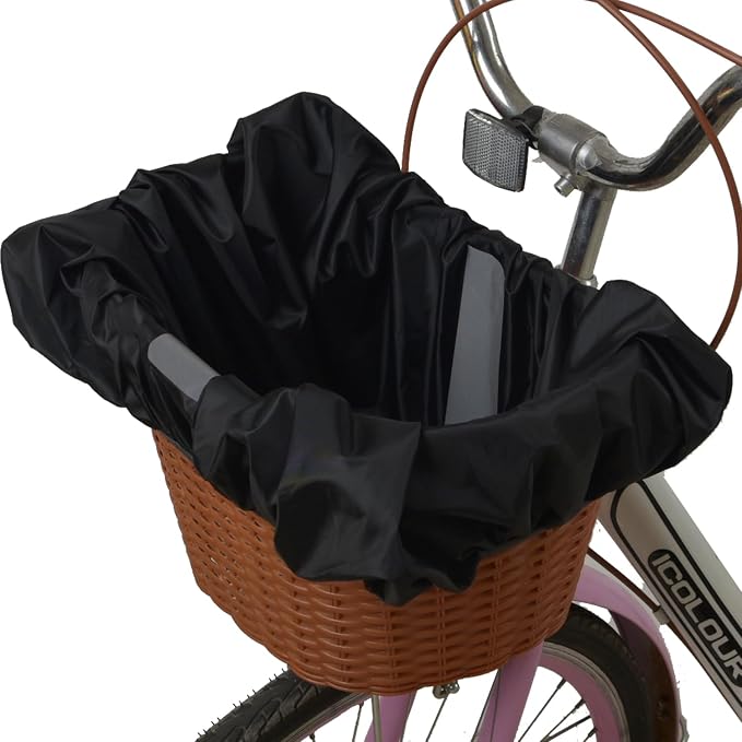 Bike Basket Cover 20L Front Rack Bag Cover E Scooter Basket Cover with Reflective Strip Black