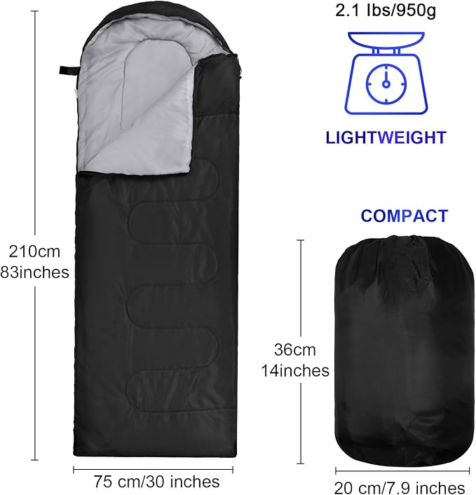 Macarrie 10 Pcs Bulk Sleeping Bags for Adults 0 Degree Waterproof Emergency Sleeping Bags with Compression Sack for Camping Hiking Backpacking Outdoor Activities
