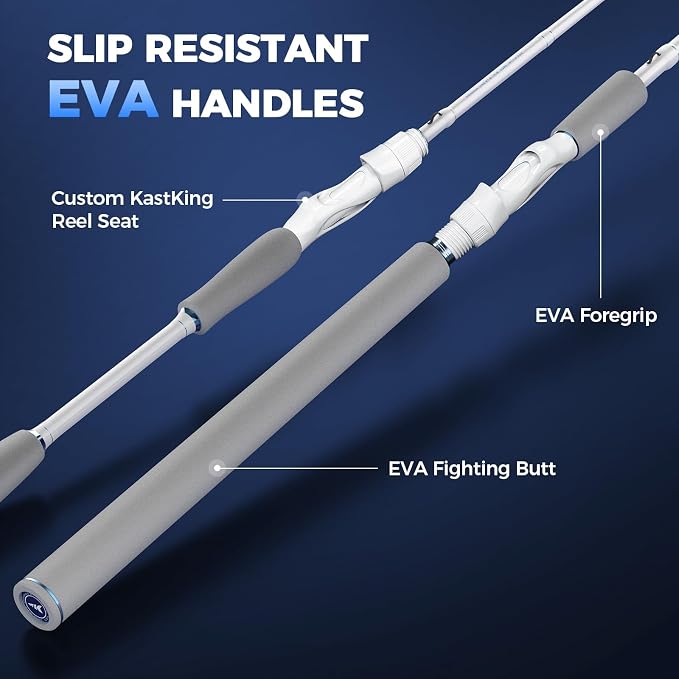 KastKing Centron Lite Twin Tip Rods, IM6 Graphite Blanks, Twin Tip Rods, Stainless Steel Guides with Ceramic Rings, Split or Full Rear EVA Handle Design, Drop Shot Hook Keeper