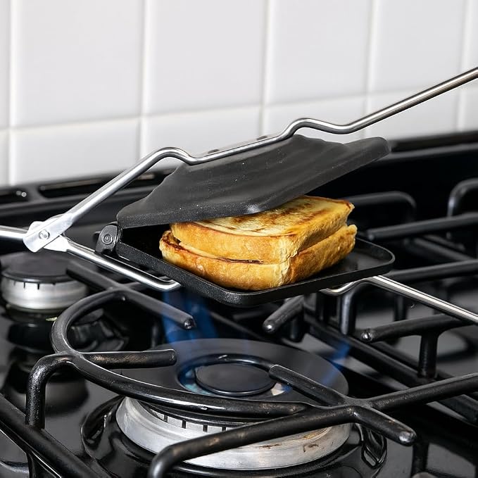 Sandwich Toaster Maker Non Stick Plates Gas Stove top Toasted Sandwich Snack Maker Toaster Grill Sandwich Maker