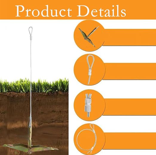 8 Pack Heavy Duty Galvanized Steel Ground Anchors with Installation Tool, Screw in Earth Anchors for High Winds, Perfect for Tents, Canopies, Sheds, Swing Sets, Trampolines and Outdoor Tie Downs