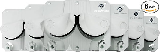 Gravity Grabber, The OG - Ski & Snowboard Wall Mount, Indoor Garage & Home Storage Organizer, Damage-Free Grip, Holds Skis/Boards/Poles/More, Space-Saving Premium Gear Rack, (White 6-Pack)