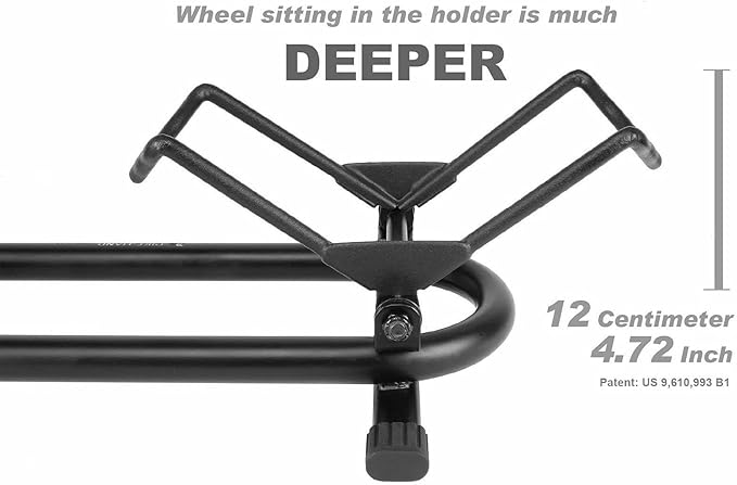 BikeHand Bicycle Floor Parking Rack Stand - for Mountain MTB & Road Bikes Indoor Outdoor Garage Storage - Fat Bike