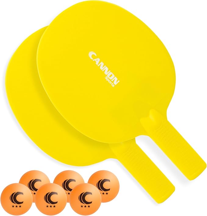 Cannon Sports Unbreakable Table Tennis Paddle Set - 2 Rackets with 6 Pack of 3-Star Table Tennis Balls – Portable Set for 2 Players