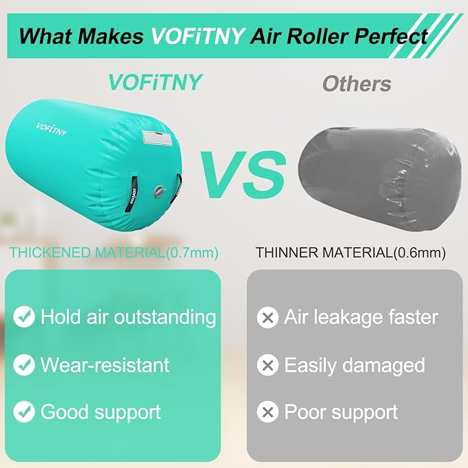 VOFiTNY Gymnastics Tumbling Equipment Air Barrel Inflatable Octagon Tumbler Roller Back-bend Trainer Cheerleading Without Pump