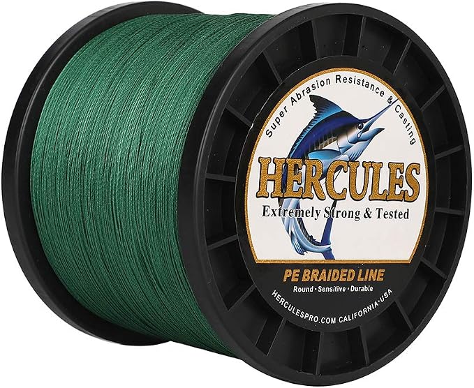 HERCULES Cost-Effective Super Strong 4 Strands Braided Fishing Line 6LB to 100LB Test for Salt-Water, 109/328 / 547/1094 Yards (100M / 300M / 500M / 1000M), Diam# 0.08MM - 0.55MM, Hi-Grade