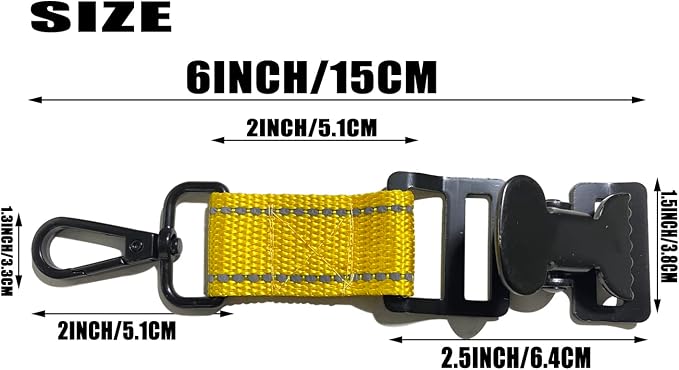 ZHIRONGFA Firefighter Glove Clip Holder for Work Gear Strap, Safety Rescue Drying Tools for Clothes, Towels, Car Mats, Bathroom Mats, 5 Pack 6 Inch (Yellow)