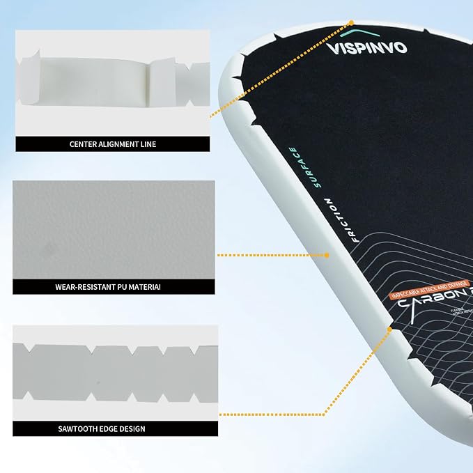 Pickleball Paddle Edge Tape - 3 Pack | 23/26mm Width Pre-Cut V Design for Paddle Head Edge Guard | Racket Edge Protection Tape, No Wrinkling