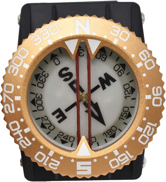 Scuba Choice Diving Compass (Wrist/Bungee Mount) – Easy-to-Read Underwater Navigation Tool for Scuba Diving, Durable Design with Rotating Bezel, Reliable Directional Aid for Deep Dive Adventures