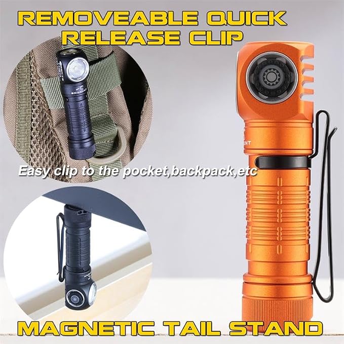 H150 Compact USB Magnetic LED Headlamp, Rechargeable EDC Light for Camping, Running, Hiking, Outdoor (Orange, Warm White High CRI 3000K)