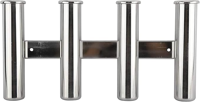 YaeMarine Fishing Rod Holder 316 Stainless Steel Fishing Rod Rack 3Tube/4Tube/5Tube/6Tube Mirror Finish for Marine Boat Yacht Camper