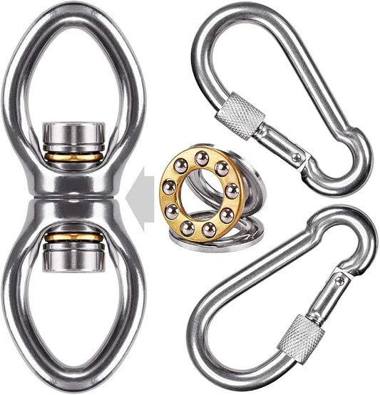 Dolibest Silent Bearing Swing Swivel Rotational Safety Device, Swing Swivel Hanger, Swivel Hardware with 360° Rotation for Aerial Yoga Tree Swing, Hammock Chair, Climbing Rope, Yoga, Hanging Hammocks