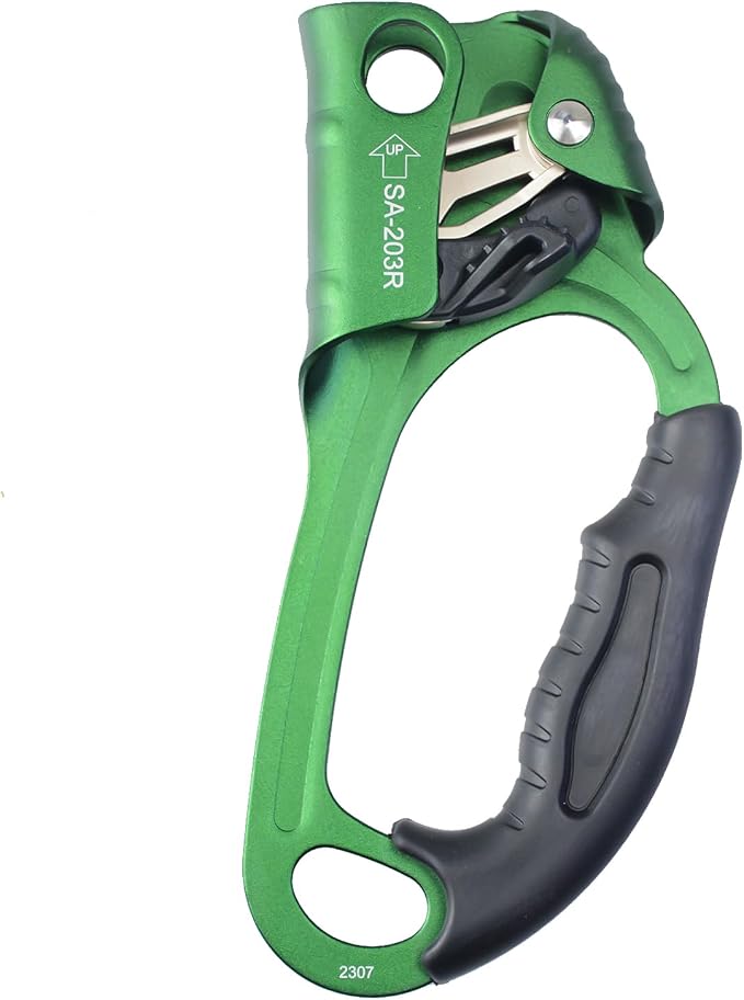 UIAA & CE Certified Climbing Rappelling Equip Hand Ascender Left Right Hand for 8-13mm Rope 4kN