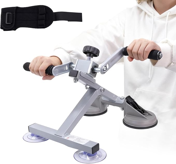 Arm Bike for Physical Therapy Table Top, 3 Training Modes Hand Bike Exerciser, Adjustable Resistance, Strong Suction Base, Portable Upper-Body Pedal Trainer for Seniors(with A Finger Rehab Gloves)