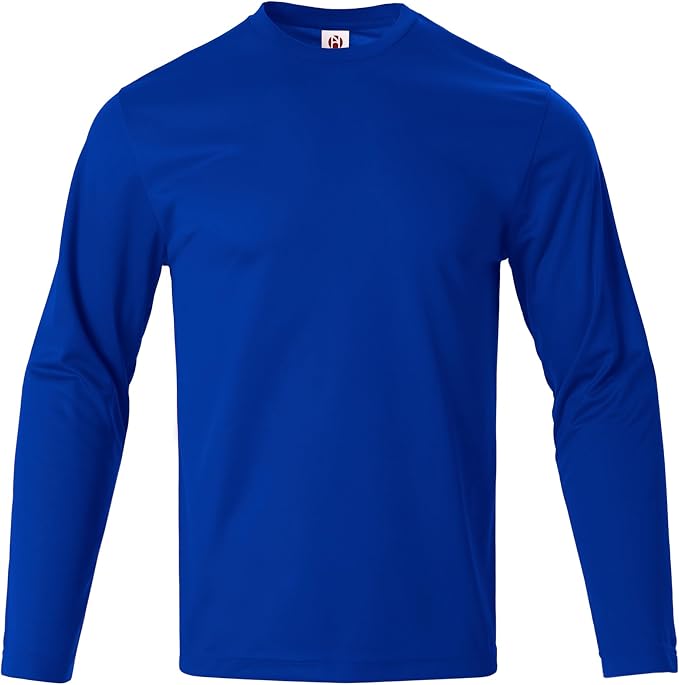 Mens Long Sleeve T-Shirts Casual Crew Neck Tee Shirt Summer Soft Running Swimming Cycling Fishing Tops