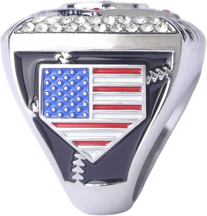 12 pcs Pack Gold Champions Silver Finalist Baseball Championship Trophy Ring Baseball Awards for Teams,Baseball Players Awards Size 9