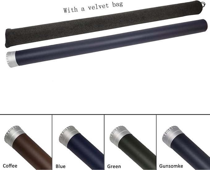 Aventik Fly Rod Case Carbon and Super Glass Fly Fishing Rod Tube CNC Aluminum Cap – fits Any 9ft 4pcs Fly Rod