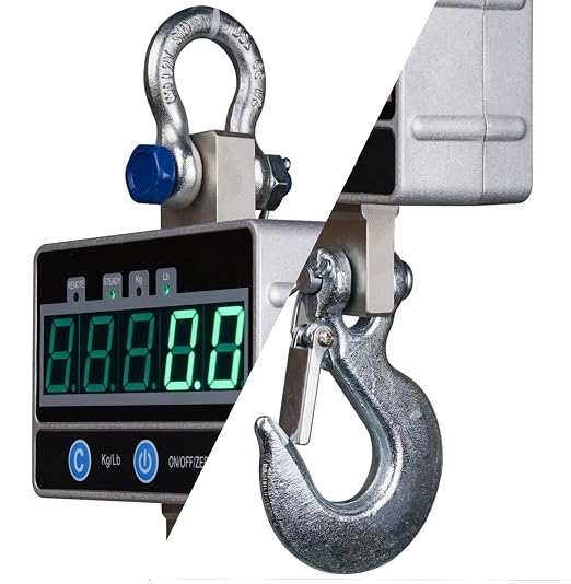 2000KG / 4400LBS 2Ton Digital Crane Scale with Remote, Industrial Heavy Duty Electronic Hanging Scale, LED Display