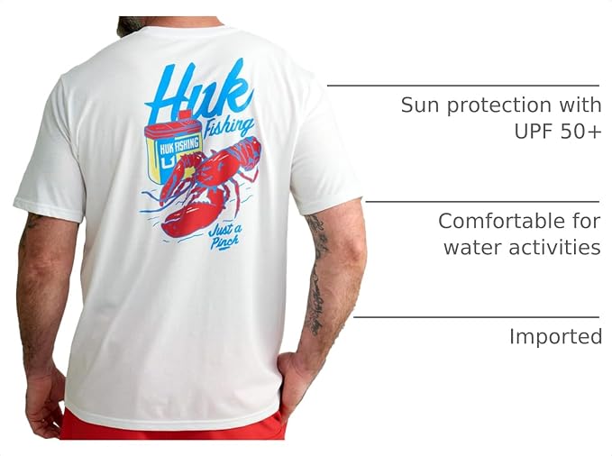 HUK Mens Fishing Graphic Tee, Performance Short Sleeve, Quick-Dry