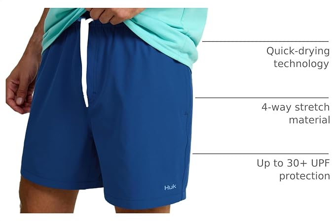 HUK Men's Pursuit Volley Short, Quick-Dry Fishing Shorts for Men