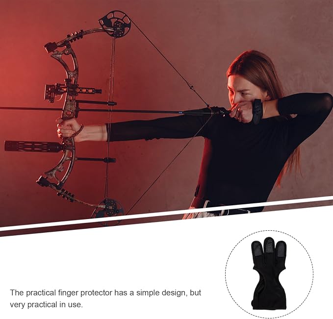 HANABASS 2pcs Archery Finger Stall Two Fingers Glove Wear-Resistant Archery Equipment Gloves