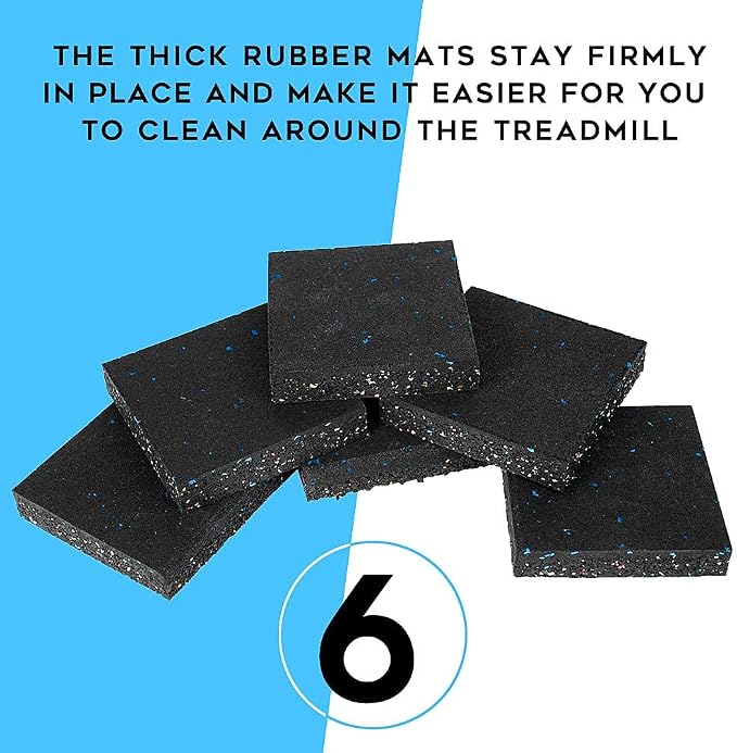 Luwint Thick Treadmill Mat, 5'' x 5'' x 1'', High Density Rubber