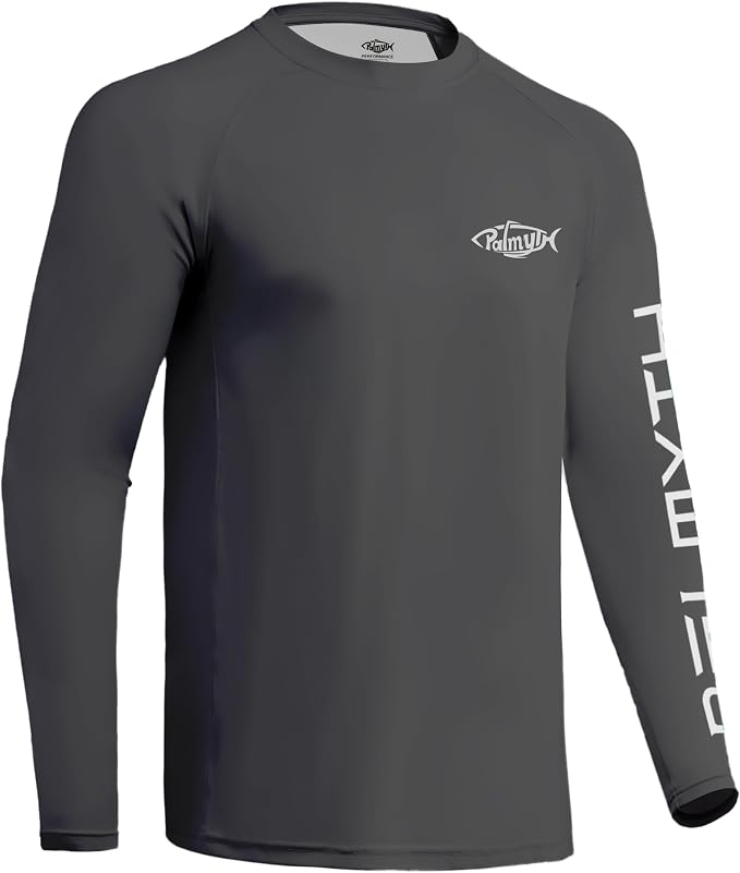 Palmyth Fishing Shirts for Men Long Sleeve UPF 50+ T Shirt Sun Protection | Quick Dry, Sun Protection, Myth-Cool Fabric, Fish Print, Moisture Wicking, Stretchy, Breathable, Fishing,Boating,Outdoor Wear