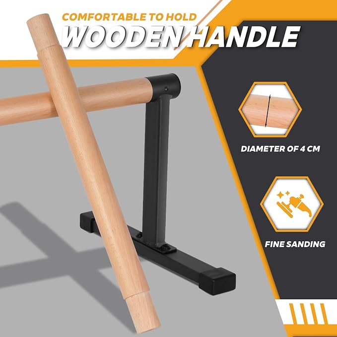 Height Adjustable Multi-functional Power Tower Pull Up Bar Station &Wooden Parallel Bars