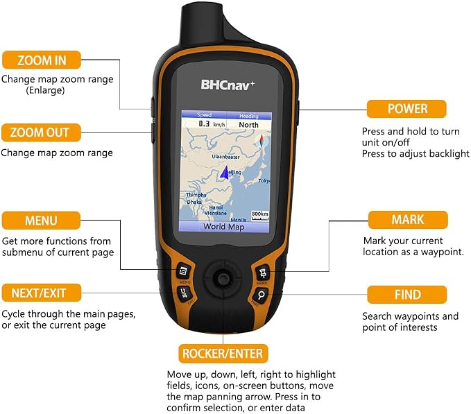 NAVA F30 Handheld GPS Navigation Device, Colorful Map Display, Land Accuracy Surveying Equipment for Outdoor Hiking Hunting Traveling Adventures