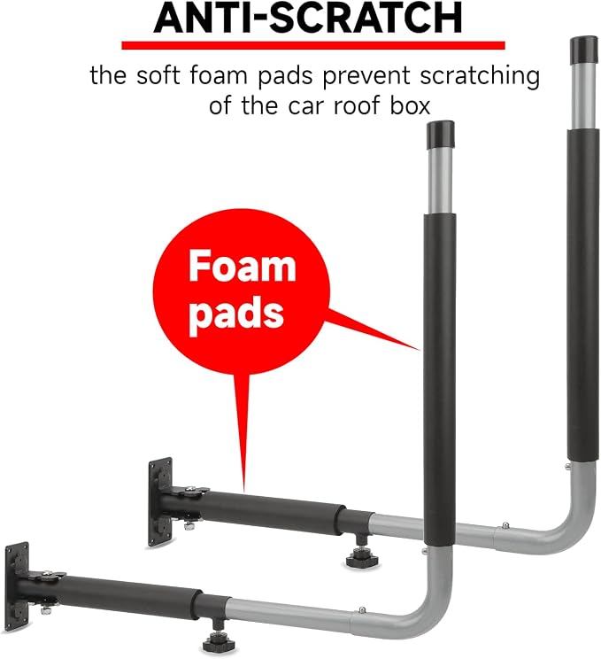 Roof Box Wall Mount, Pair of Car Roof Box Side Wall Mount Foldable & Telescopic for Roof Boxes up to 52 cm Height, Max 50 kg/110 lb Load Capacity