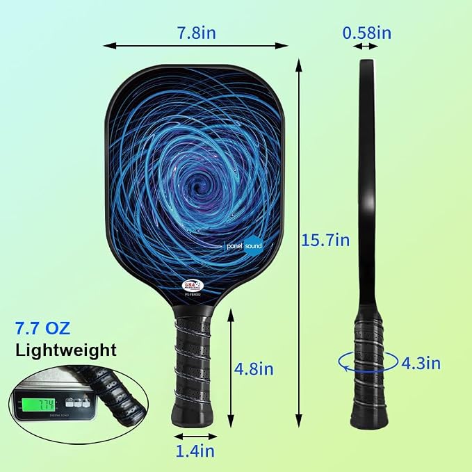 Pickleball Paddles Set of 2 or 4, USAPA Approved Fiberglass Pickleball Racket Set with 4 Outdoor Pickleballs and 1 Carrying Case