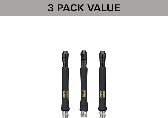 Target Darts Phil Taylor Gen 11 Power 9-Five Shafts, Raw Power Titanium Dart Shafts Pack of 3 | Phil Taylor G11 Black Shaft Set, Professional Dart Accessories – Short/Intermediate/Medium Length