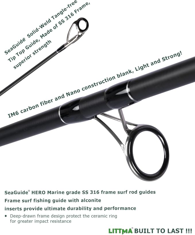 LITTMA—Surf Rods LITTMA Surf Spinning Rod Surf Rods Saltwater 12ft 9ft 10ft 11ft Graphite Surf Rod Surf Casting Rod Surf Fishing Rod Surf Rod Saltwater Surf Travel Rod Surf Rod Barra de Surf Surf Rod