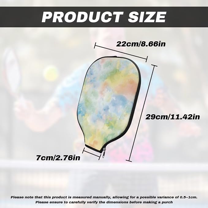 Pickleball Paddle Covers, Fits Standard Pickleball Racquets, Durable Zippered Paddle Cover Universal 8.6 x 11.4Inch