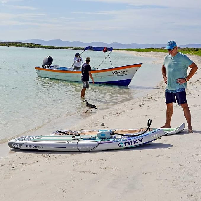 Ventus SUP Pump, iSUP Electric Air Pump for Inflatable Stand Up Paddle Boards by NIXY, 1-20PSI High Pressure, 12V Dual Stage and Auto-Off Function - 7 Nozzles Great for Inflatable SUP, Kayak, and More