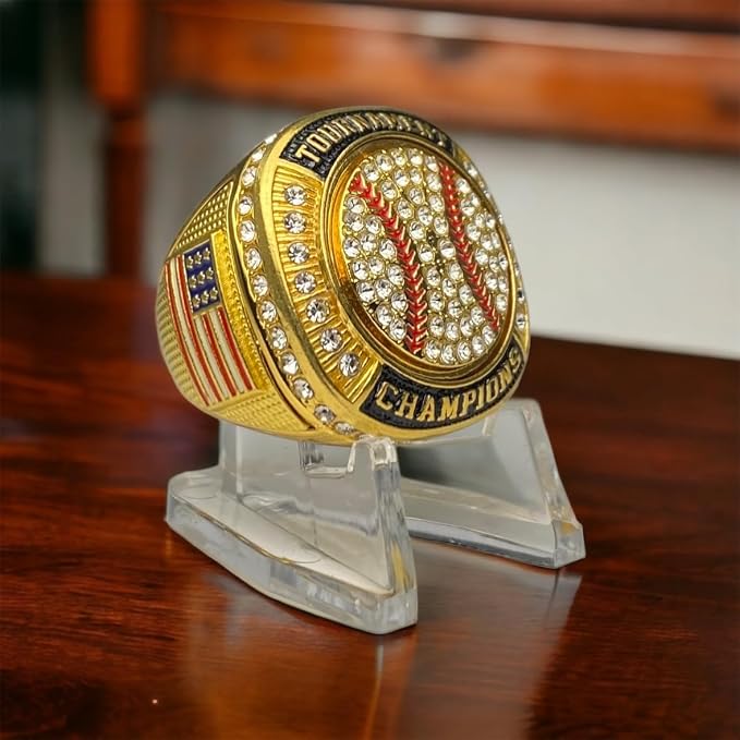 Legacy Rings 1 or 12 Pack Softball Baseball Championship Trophy Ring Tournament Champions or Finalists Gold-Tone