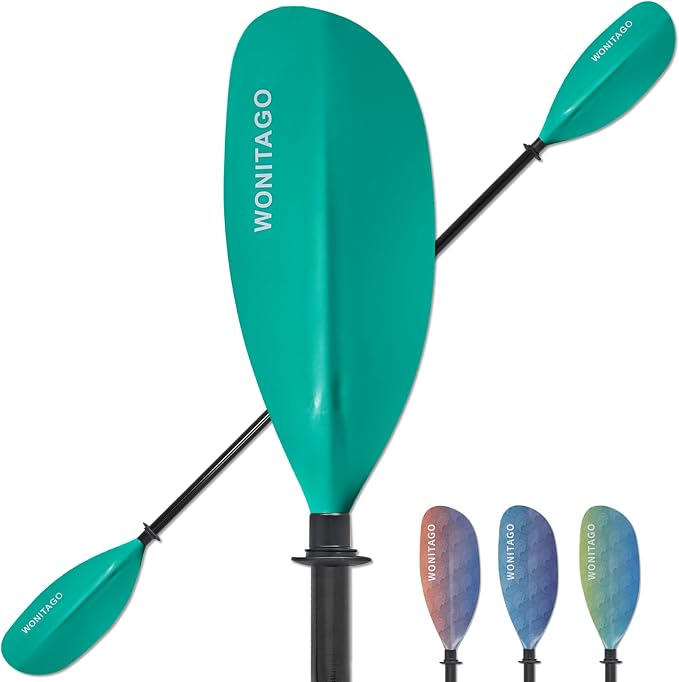 Kayak Paddle with Fiberglass Shaft and Reinforced Nylon Blade, Adjustable Kayaking Oars, 3 Piece, 230-250 cm/90-98 inches, 210-230 cm/82-90 inches