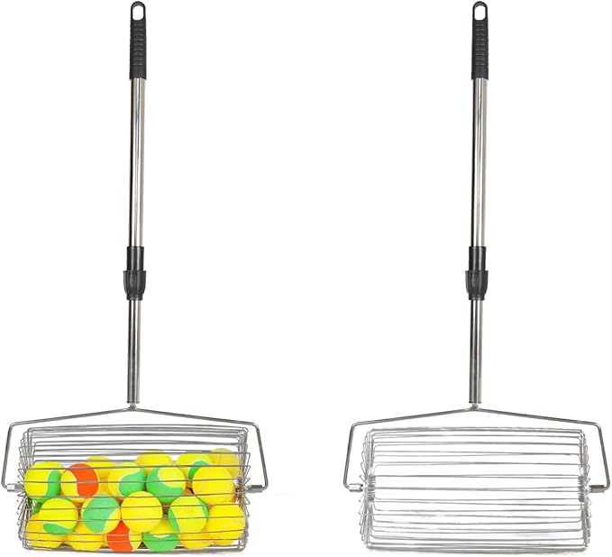 Portable Tennis Ball Picker Retractable Metal Tennis Ball Retriever Multifunction Ball Collector